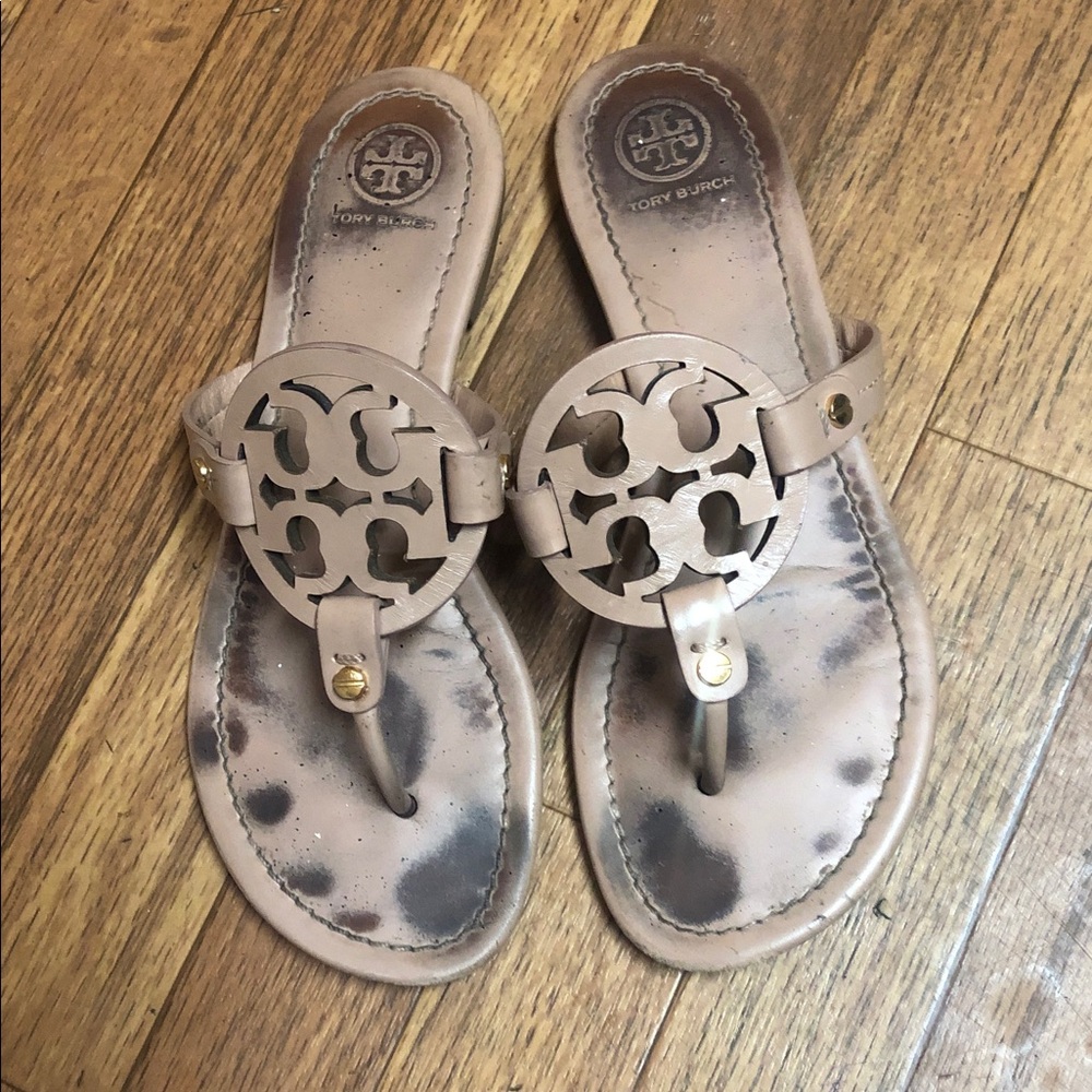 Tory Burch Beige Logo Sandals